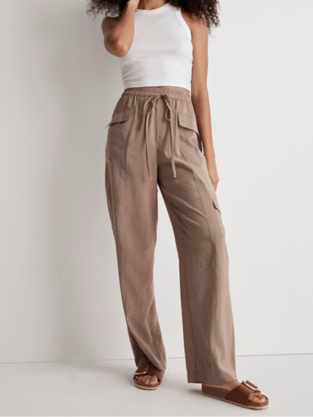 Madewell Straight Softdrape Cargo Pants Women’s S Light Umber